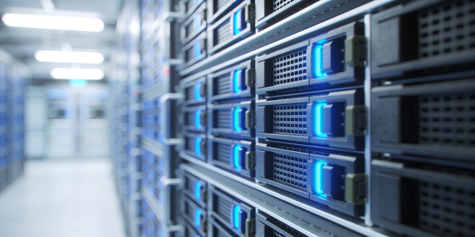 Storage-System mit Laufwerksschächten im Rechenzentrum